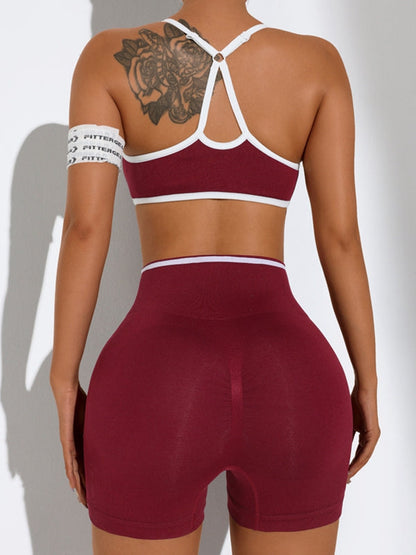 BUYCO Female Contrast Color Stripe Short Tracksuit