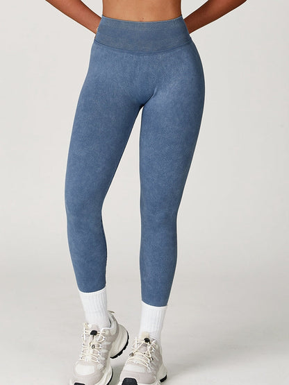 BUYCO Female Denim Ruched Back High-rise Leggings
