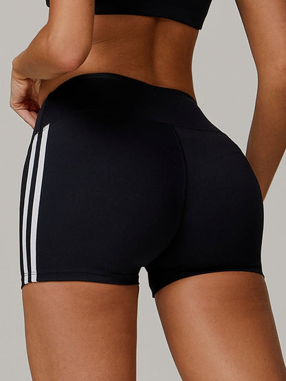 BUYCO Female Contrast Color Stripes High-rise Shorts