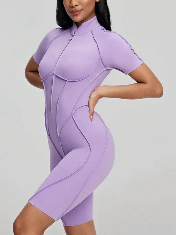 BUYCO Female Fitted Backless Zipper Ruched Back Jumpsuit