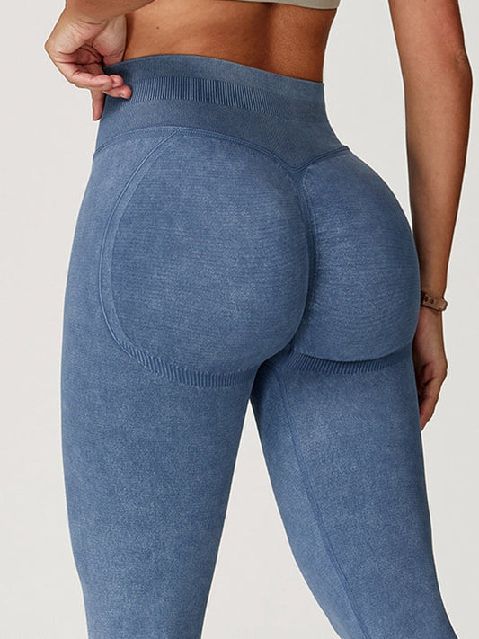 BUYCO Female Denim Ruched Back High-rise Leggings