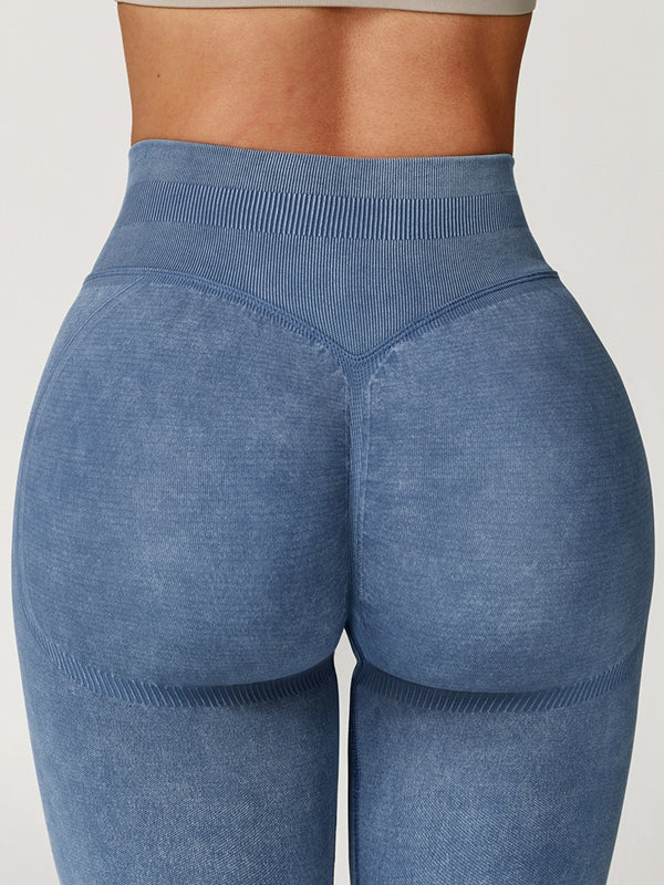BUYCO Female Denim Ruched Back High-rise Leggings