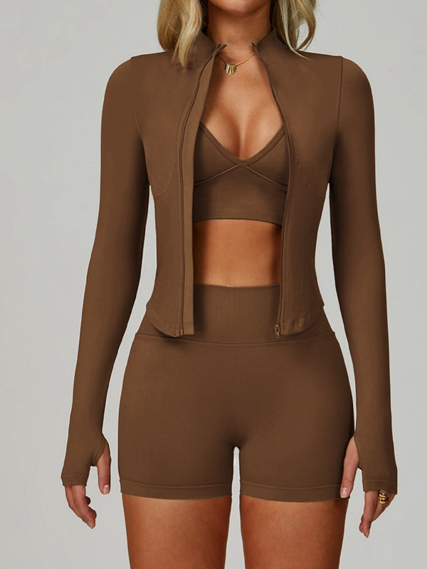 BUYCO Female Deep V Back Seamless High-rise Tracksuit