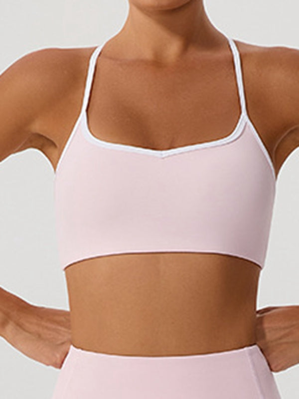 BUYCO Female Big Heart Shape Cross Back Sports Bras