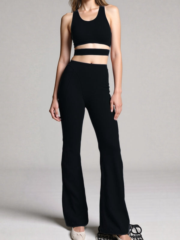 BUYCO Female Fitted Hollow Out Push-up Flare Tracksuit