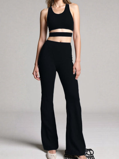 BUYCO Female Fitted Hollow Out Push-up Flare Tracksuit