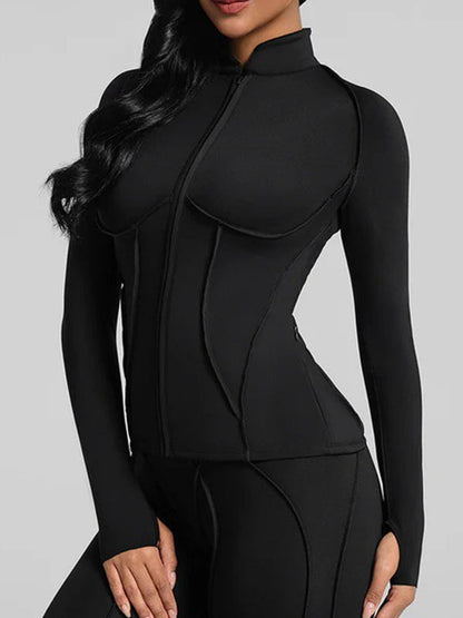 BUYCO Female Super Stylish&Fitted Stitch Performance Zipper Tank