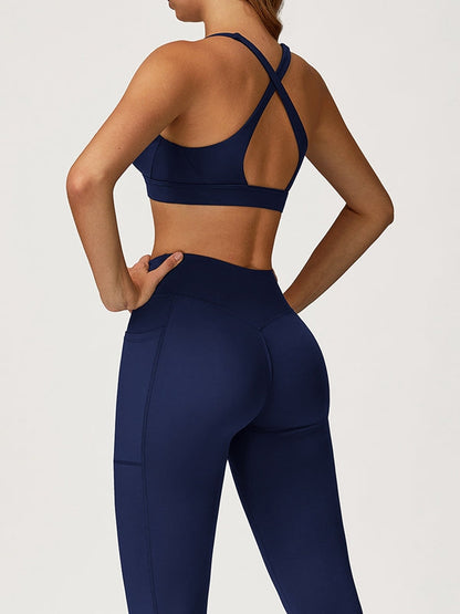 BUYCO Female V Collar Cross Back V shape-waist Tracksuit