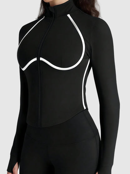 BUYCO Female Zipper Stripes Jacket