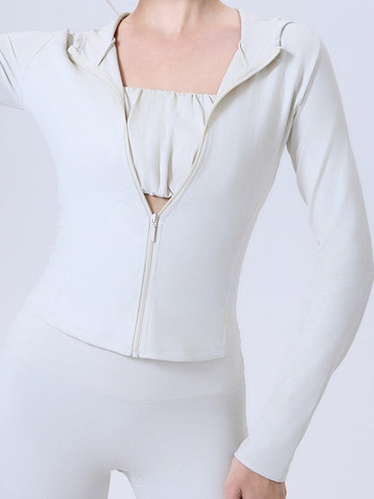 BUYCO Female Faux Leather Zipper With Hat Jacket
