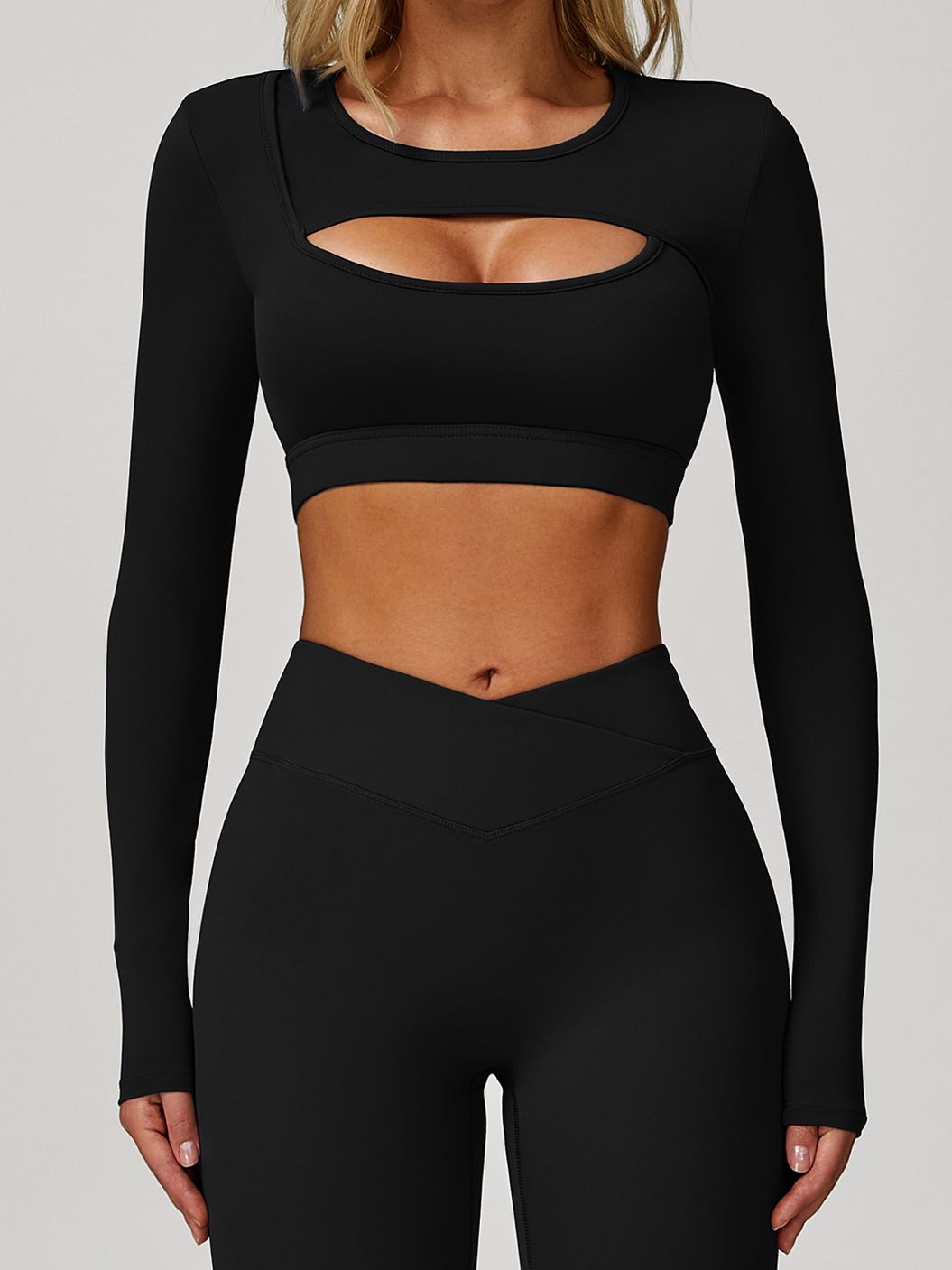 BUYCO Female Fitted Hollow Out Long Sleeves