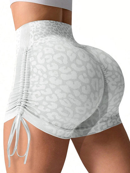 BUYCO Female Leopard Print Adjustable Straps Shorts