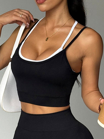 BUYCO Female Contrast Color Cross Back Tank