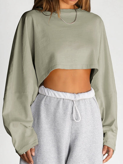 BUYCO Female Casual Cropped Hoodie