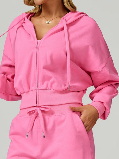 BUYCO Female Feleece Pocket Casual Zipper Hoodie