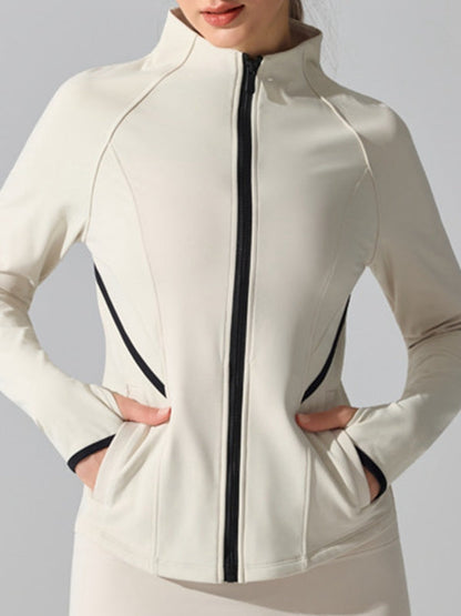 BUYCO Female Fleece Zipper Thumbhole Jacket