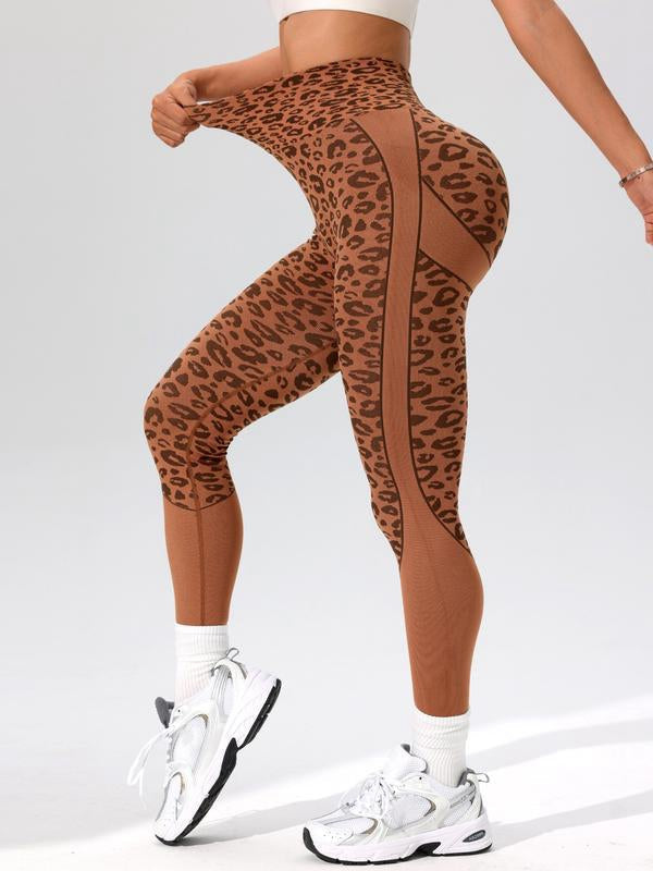 BUYCO Female Seamless Leopard Print Modern Fit Leggings