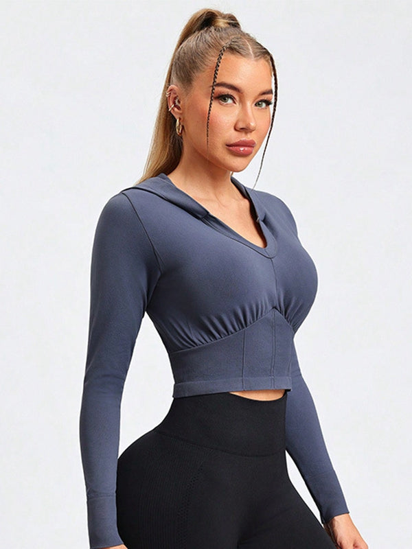 BUYCO Female Corset With Hat Cropped Hoodie