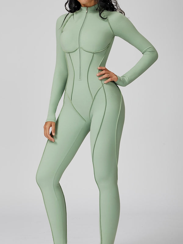 BUYCO Female Fitted Zipper Stitch Performance Jumpsuit