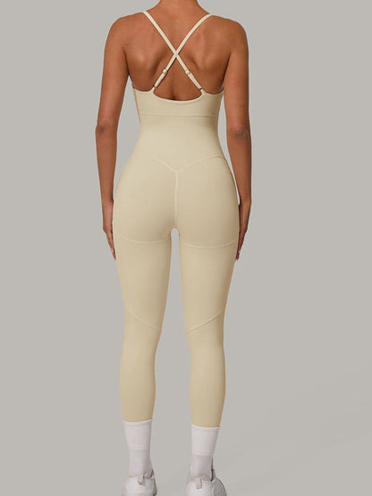 BUYCO Female Fitted Cross Back Push-Up Jumpsuit