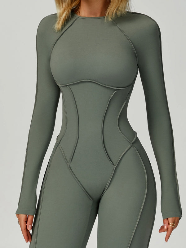 BUYCO Female Heart Backless Long Sleeves Jumpsuit