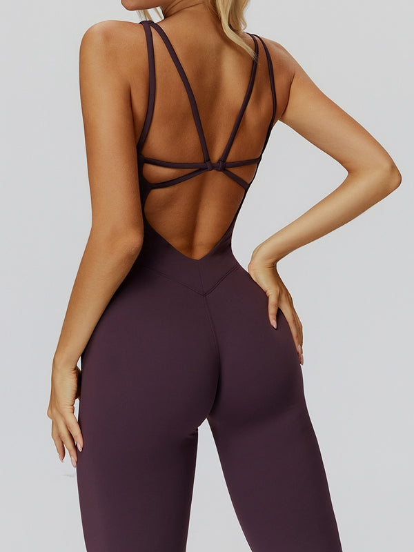 BUYCO Female Cross Back Flare Jumpsuit
