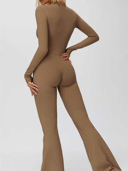 BUYCO Female Fleece Zipper Flare Jumpsuit