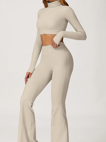 BUYCO Female Backless Stand Collar Flare Tracksuit