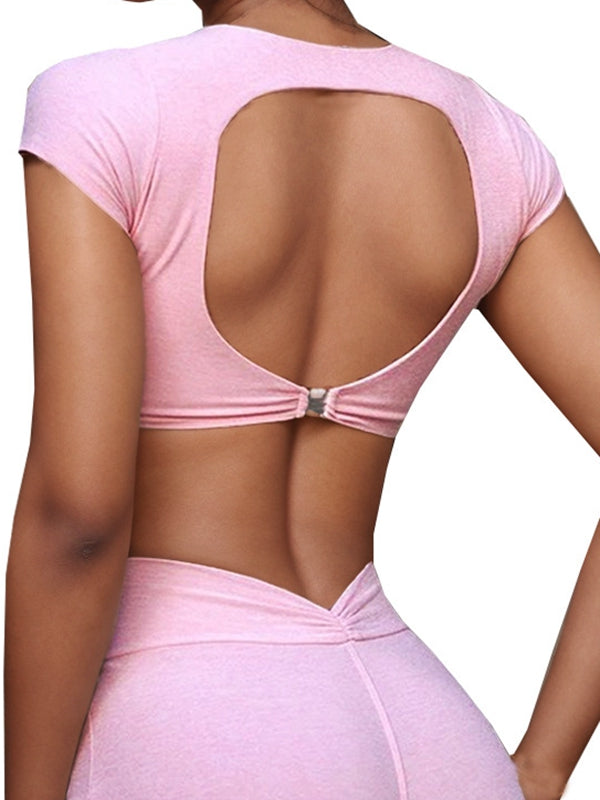 BUYCO Female Backless Deep V Back Short Tracksuit