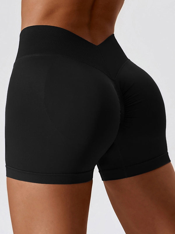 BUYCO Female Fitted Deep V Back Ruched Back Shorts