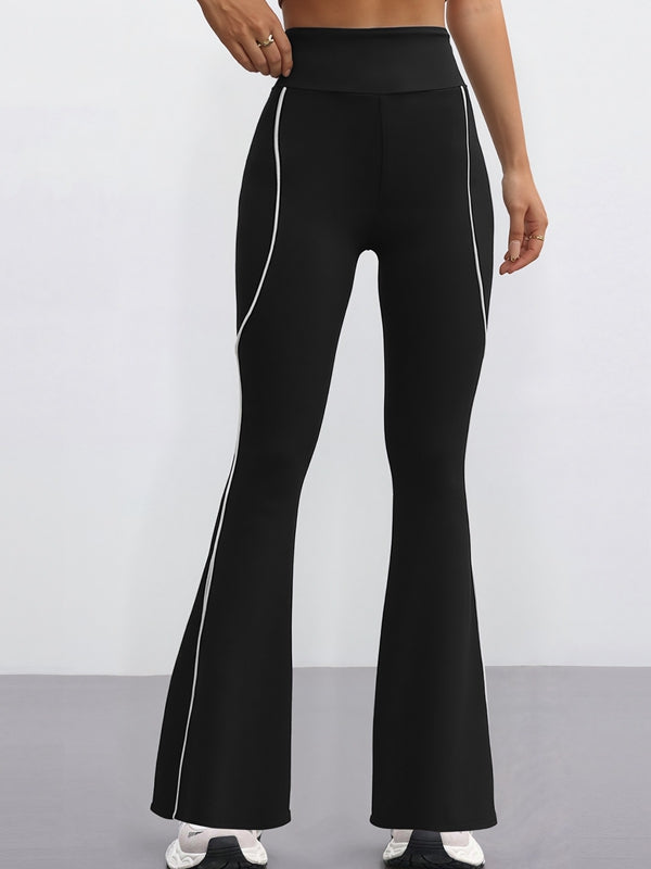 BUYCO Female Contrast Color Stripes Flare Leggings