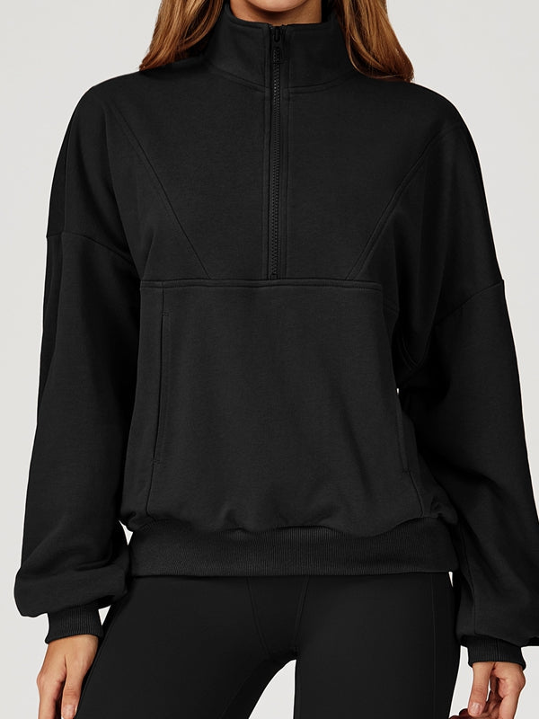 BUYCO Female Zipper Pocket Casual Hoodie