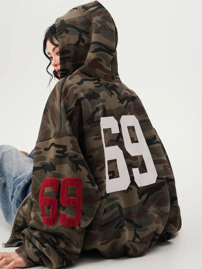 BUYCO Feamle Pocket Camouflage Hoodie
