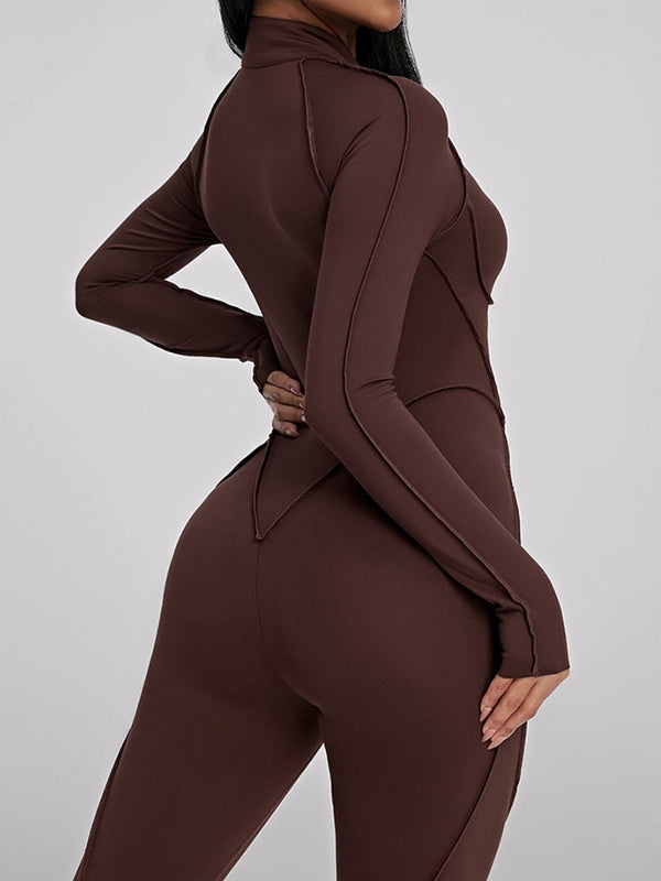 BUYCO Female Fitted Zipper Stitch Performance Jumpsuit