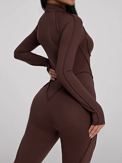 BUYCO Female Fitted Zipper Stitch Performance Jumpsuit