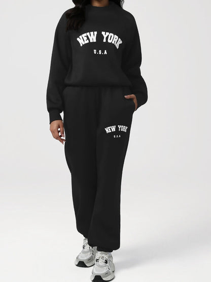 BUYCO Feamle Letters Print  Fleece Hoodie