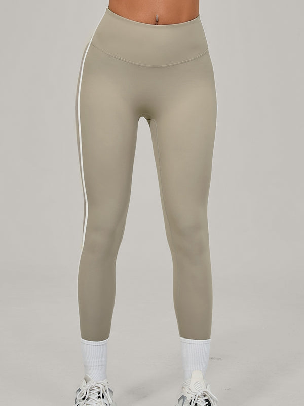 BUYCO Female Contrast Color Stripes High-rise Leggings