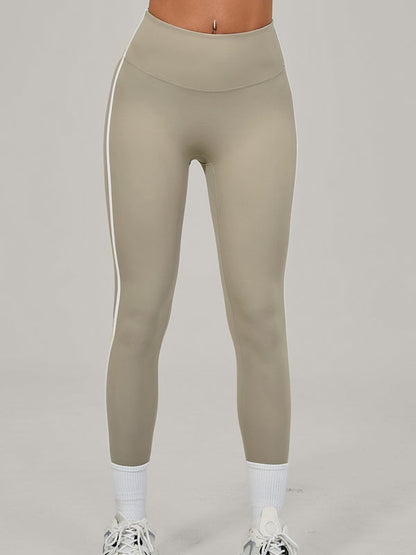 BUYCO Female Contrast Color Stripes High-rise Leggings