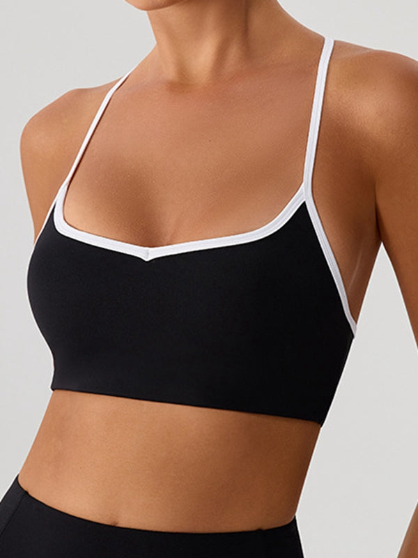 BUYCO Female Big Heart Shape Cross Back Sports Bras