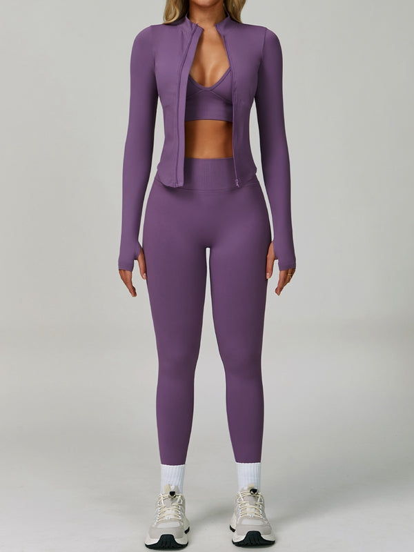 BUYCO Female Deep V Back Seamless High-rise Short Tracksuit