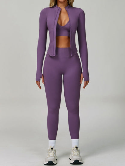 BUYCO Female Deep V Back Seamless High-rise Tracksuit