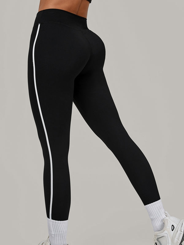 BUYCO Female Contrast Color Stripe Backless Sports Bras