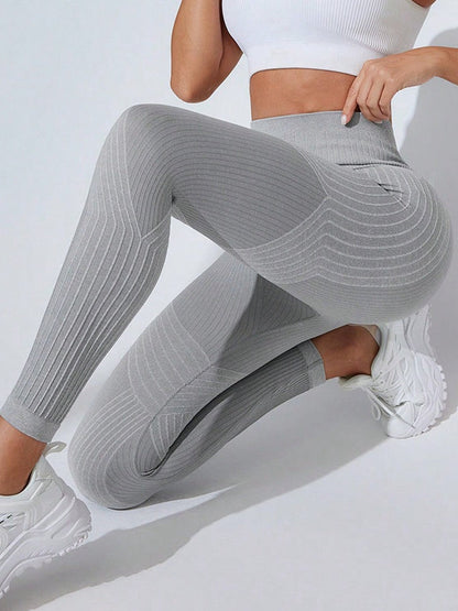 BUYCO Female Ribbed High-rise Leggings
