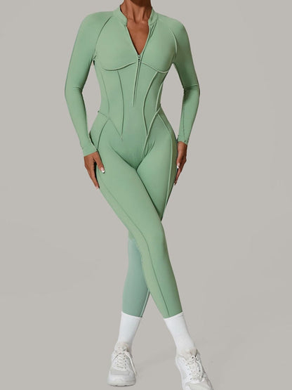 BUYCO Female Fitted Backless Zipper Ruched Back Jumpsuit