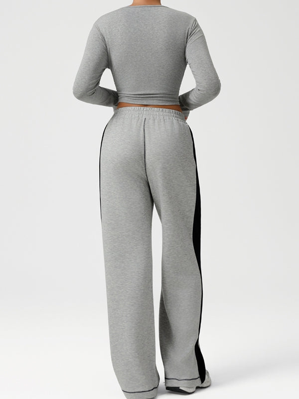 BUYCO Female Contrast Color Stripes Pocket Tracksuit