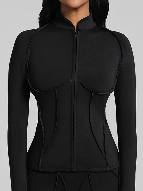 BUYCO Female Super Stylish&Fitted Stitch Performance Zipper Tank