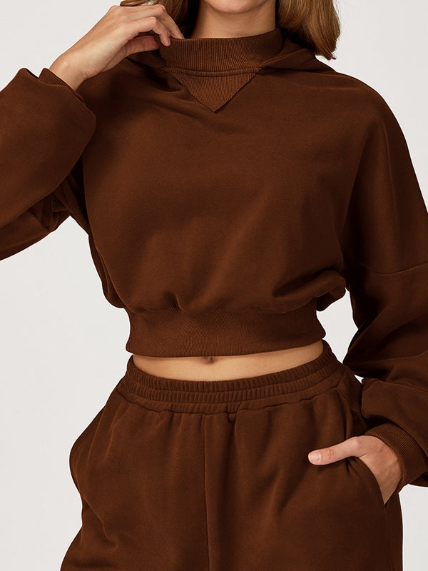 BUYCO Female Cropped With Hat Casual Hoodie