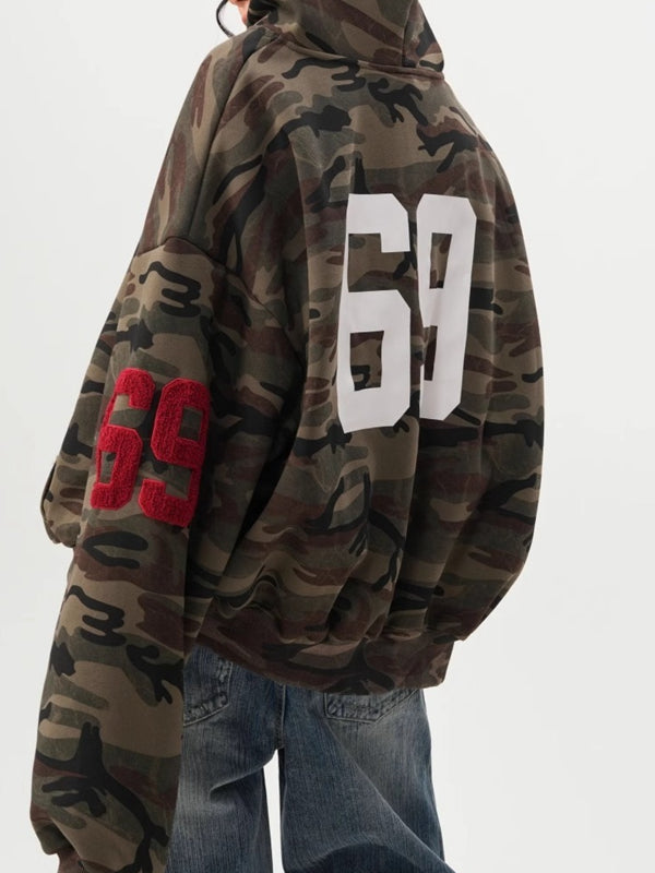 BUYCO Feamle Pocket Camouflage Hoodie