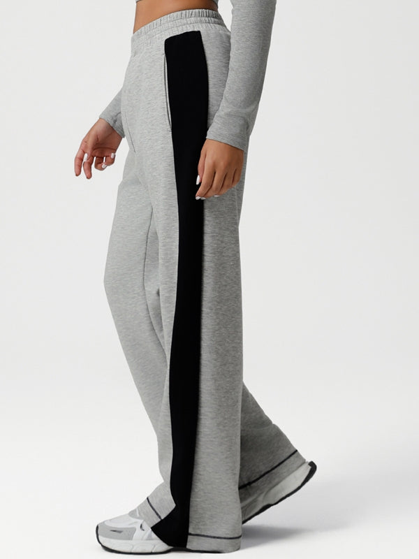 BUYCO Female Contrast Color Stripes Pocket Pants