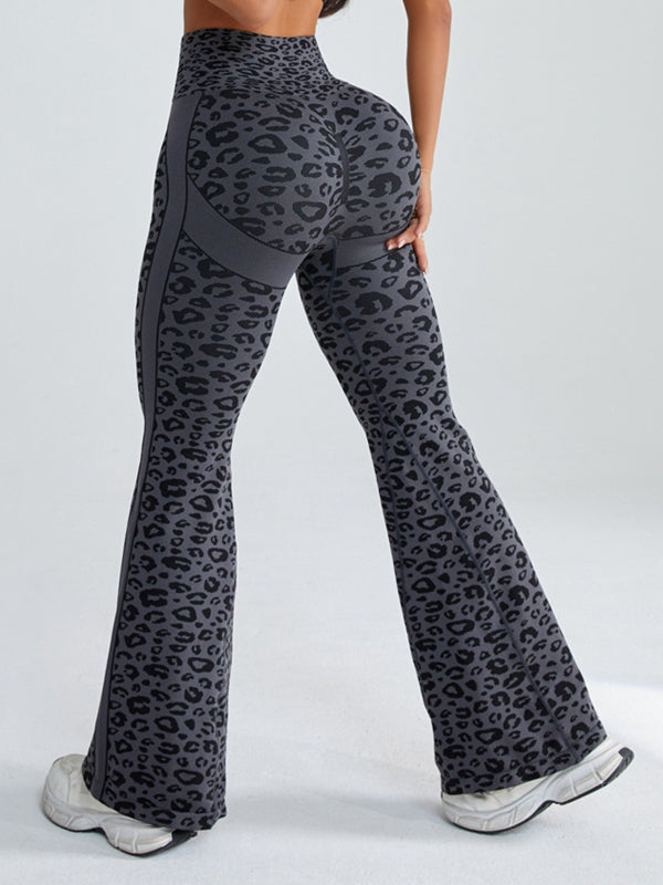 BUYCO Female Seamless Leopard Print Flare Fit Leggings